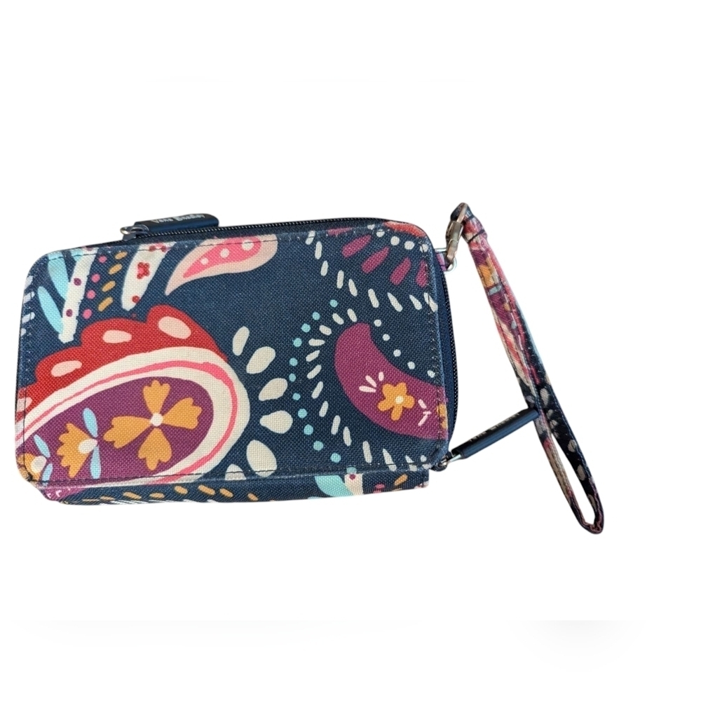 Vera Bradley, Navy Paisley Three Tab Wallet